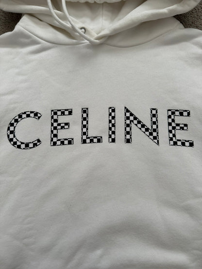 FW21 Celine by Hedi Slimane Studded Checkered Pullover Hoodie