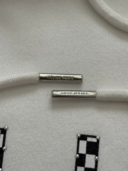 FW21 Celine by Hedi Slimane Studded Checkered Pullover Hoodie