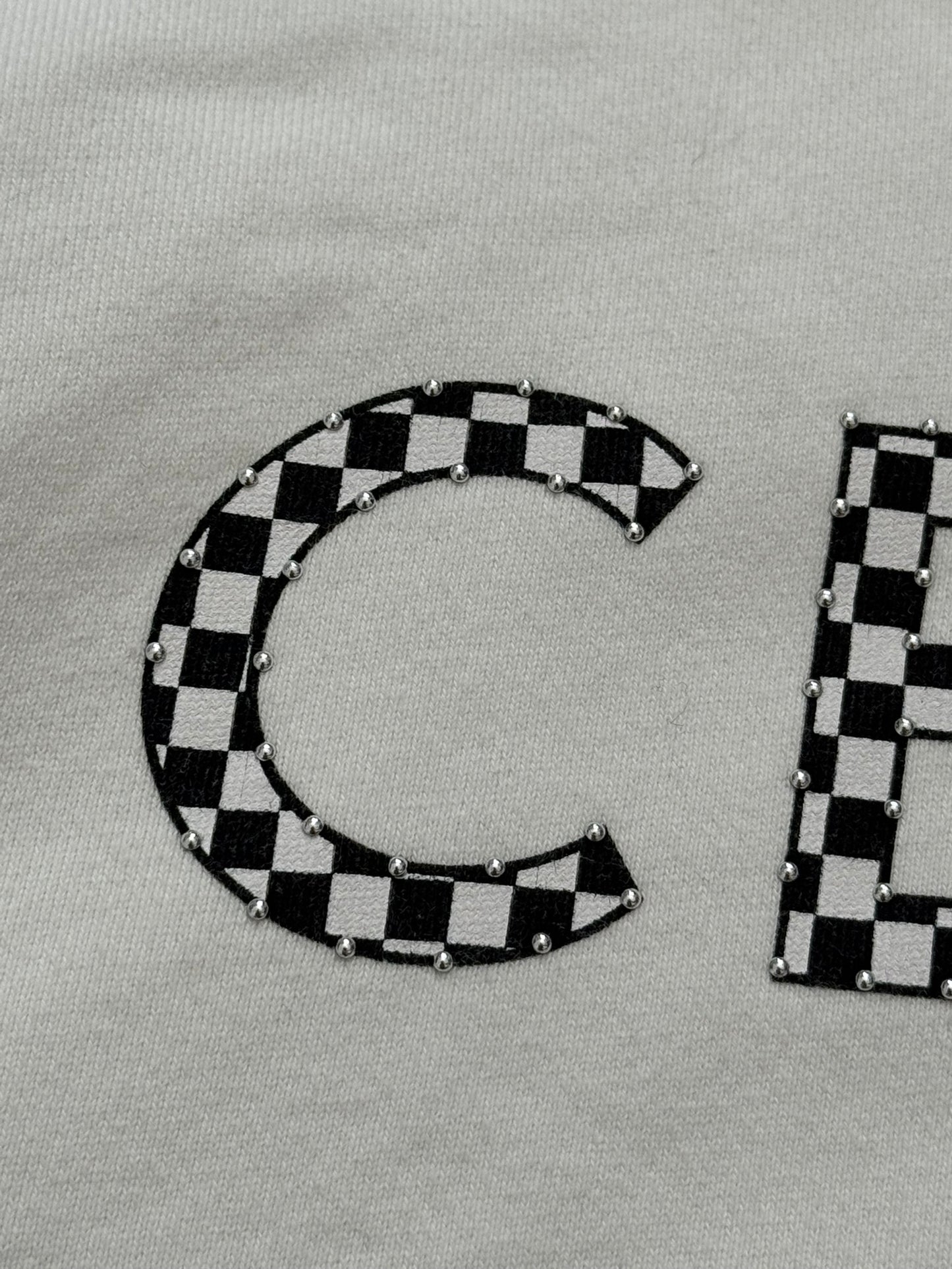 FW21 Celine by Hedi Slimane Studded Checkered Pullover Hoodie