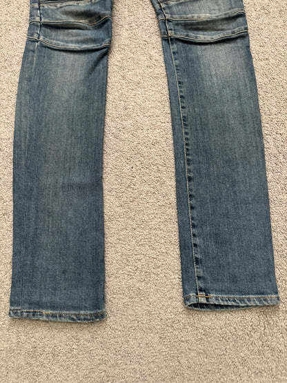 SS11 Balmain by Christophe Decarnin Faded Zip Biker Denim Jeans