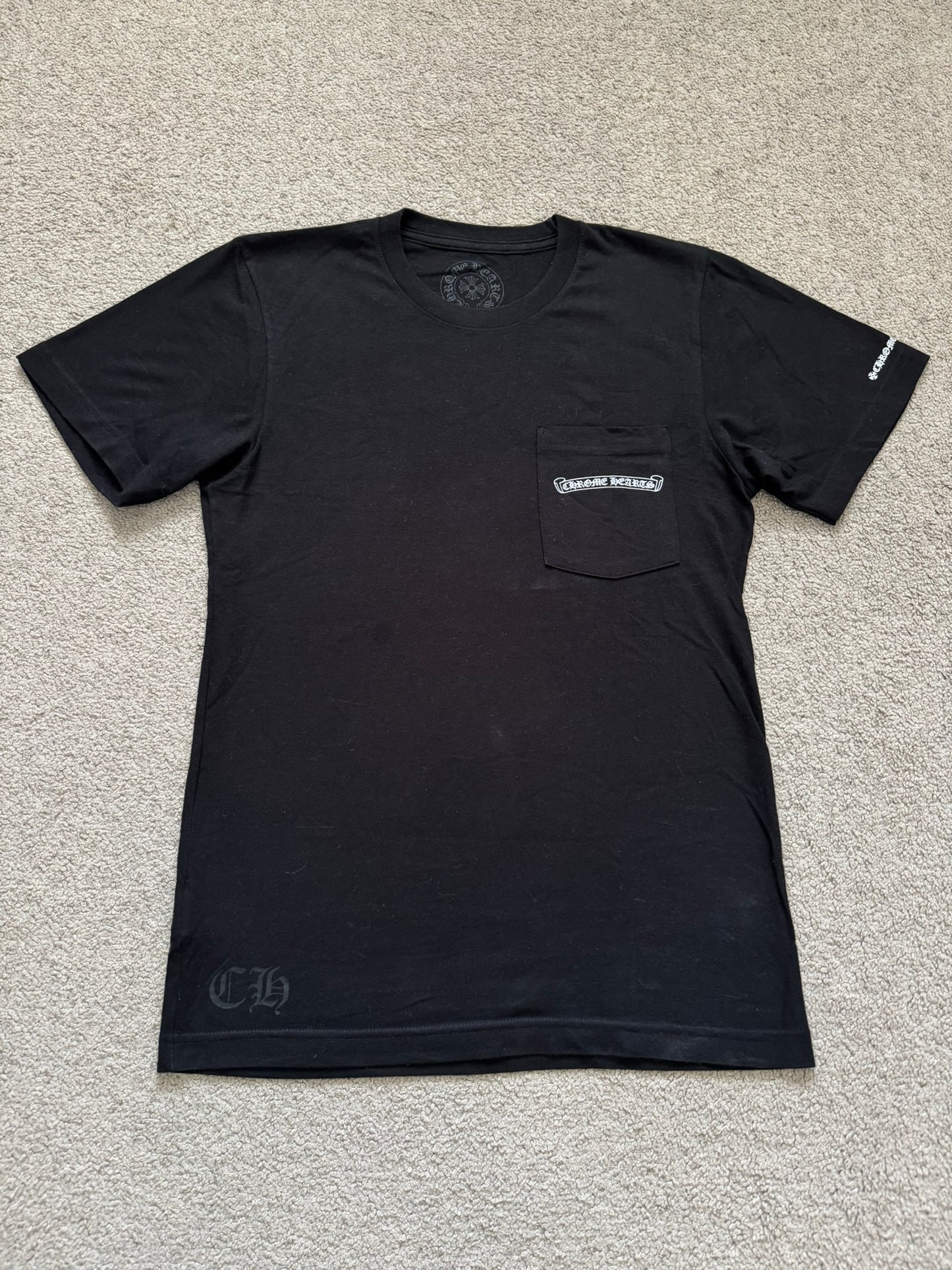 Chrome Hearts Scroll Text Logo Pocket T Shirt