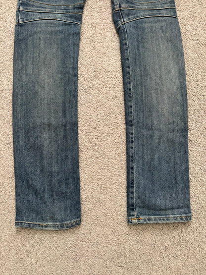 SS11 Balmain by Christophe Decarnin Faded Zip Biker Denim Jeans