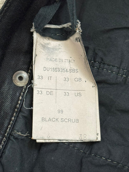 SS15 Rick Owens DRKSHDW Black Waxed Torrence Cut Denim Jeans