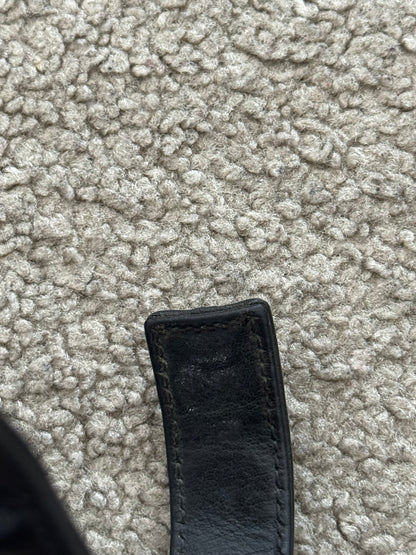 Chrome Hearts 3 Silver Star Snap Button Black Leather Bracelet