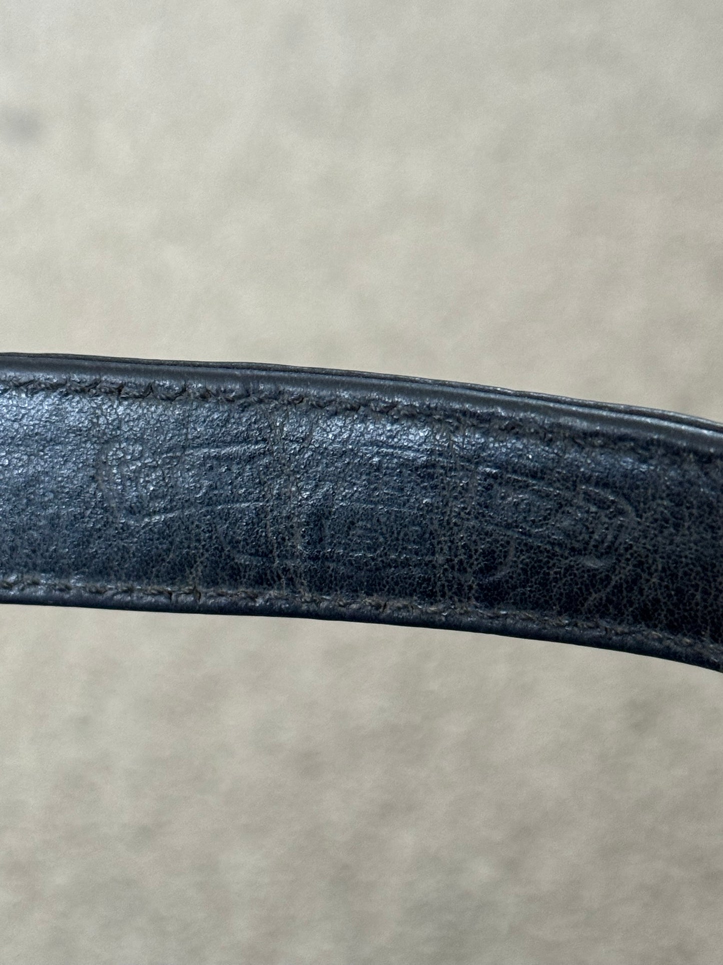 Chrome Hearts 3 Silver Star Snap Button Black Leather Bracelet