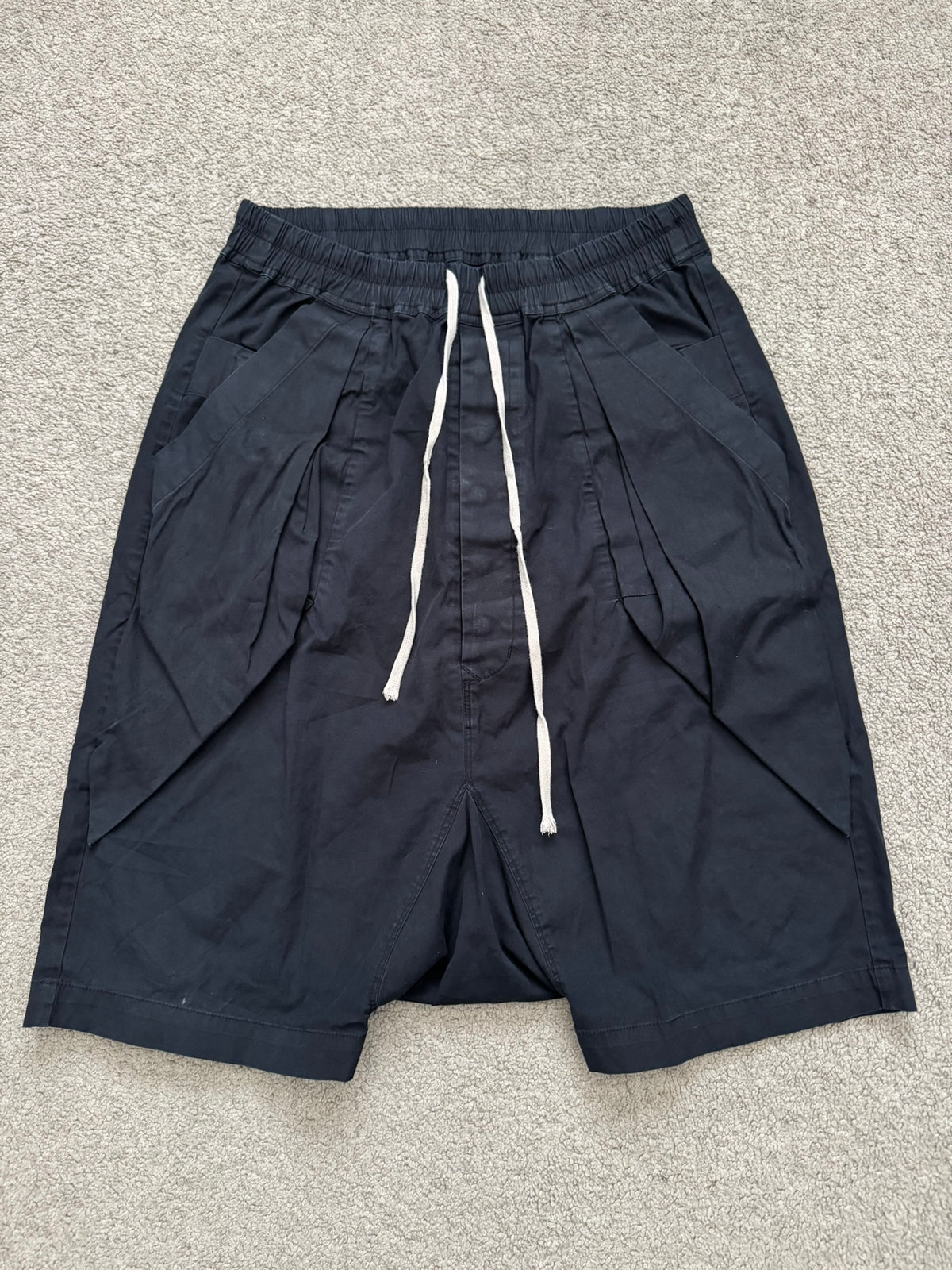 SS15 Rick Owens Mainline "Faun" Black Angel/Lung Pods Shorts