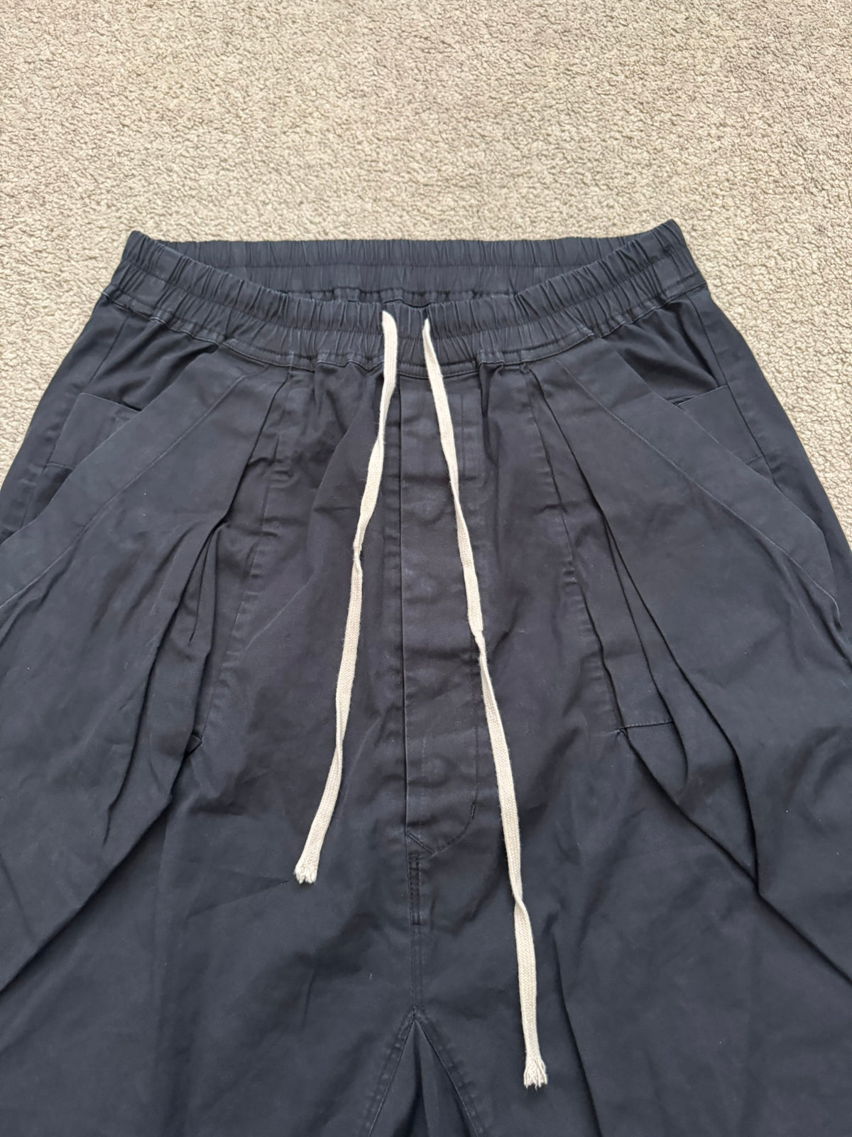 SS15 Rick Owens Mainline "Faun" Black Angel/Lung Pods Shorts