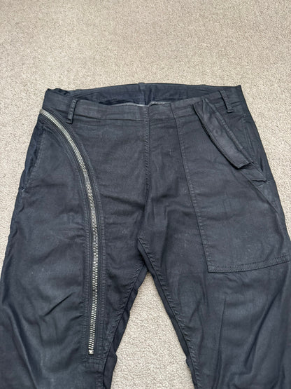 SS14 Rick Owens DRKSHDW "Vicious" Half Layer Waxed Aircut Denim Jeans