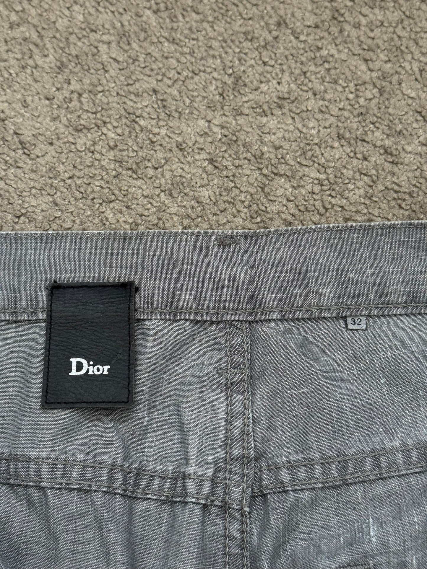SS10 Dior Homme by Kris Van Assche White Painted Denim Jeans