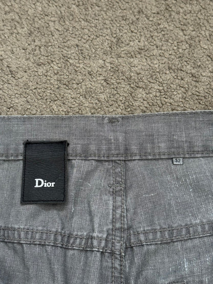 SS10 Dior Homme by Kris Van Assche White Painted Denim Jeans