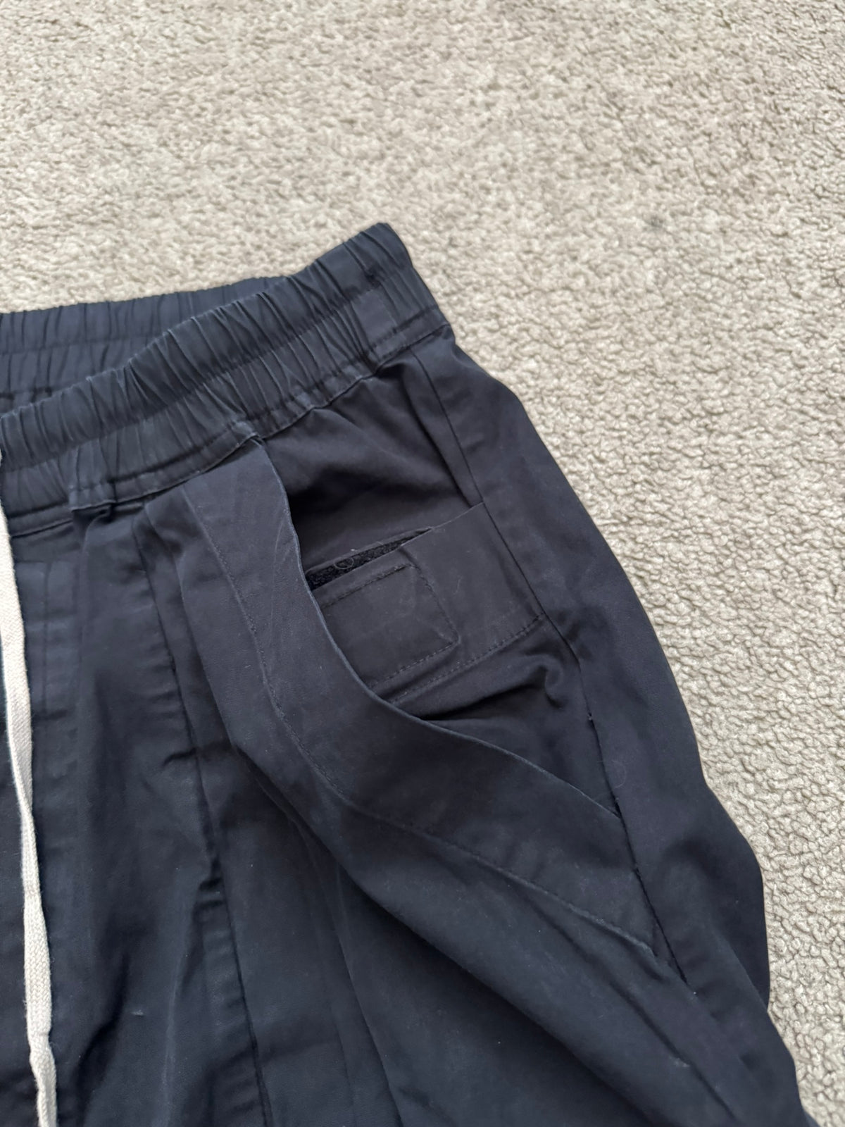 SS15 Rick Owens Mainline "Faun" Black Angel/Lung Pods Shorts