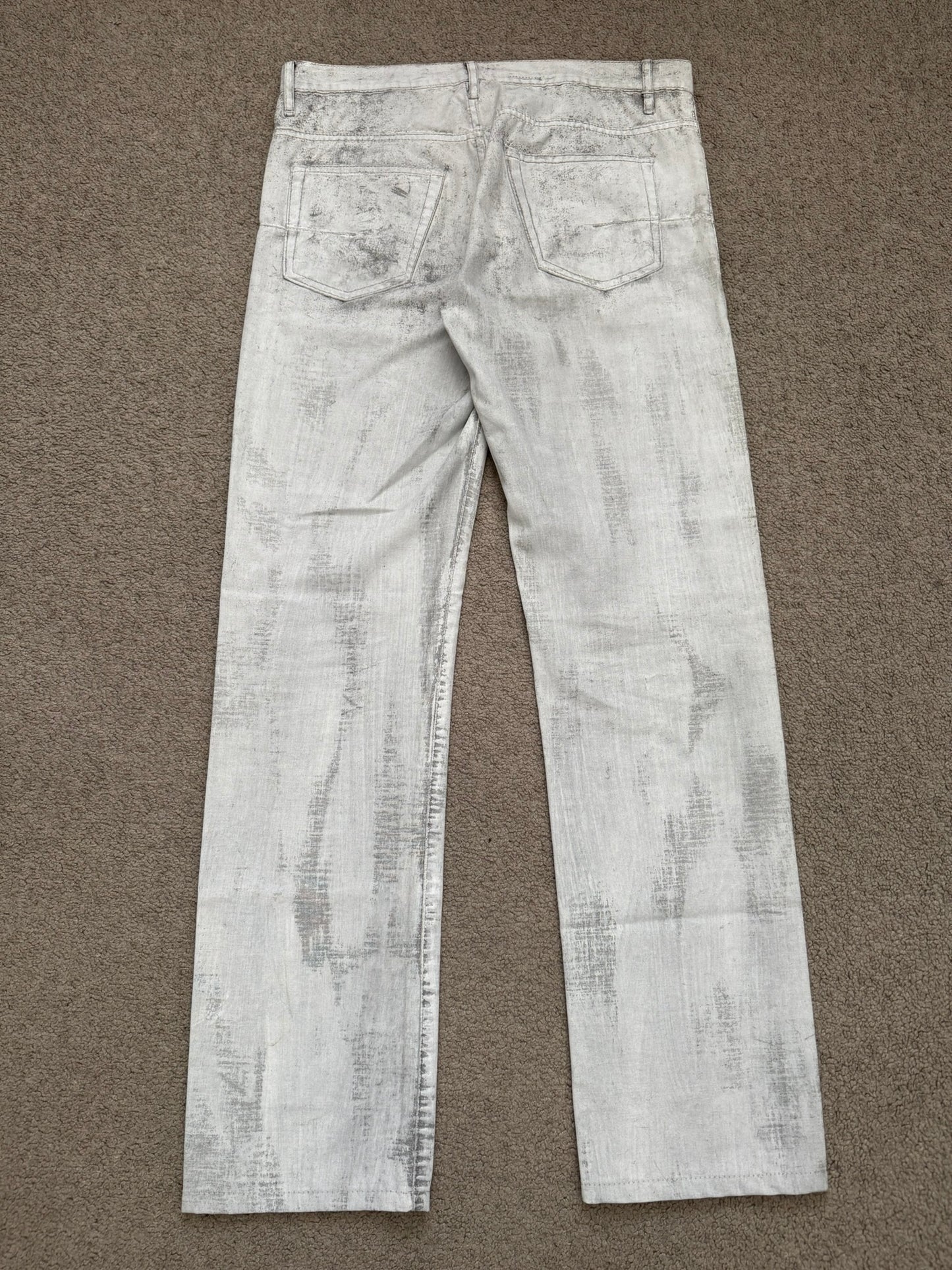 SS10 Dior Homme by Kris Van Assche White Painted Denim Jeans