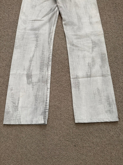 SS10 Dior Homme by Kris Van Assche White Painted Denim Jeans
