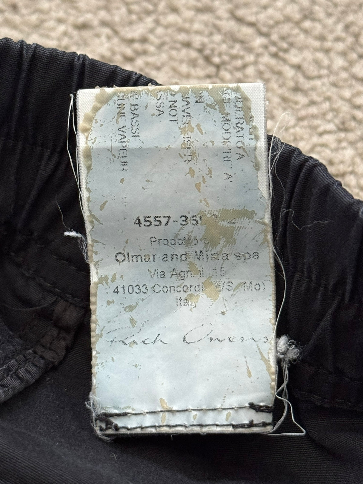SS15 Rick Owens Mainline "Faun" Black Angel/Lung Pods Shorts