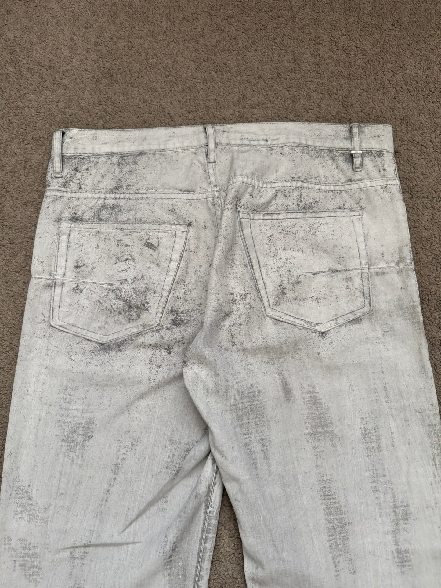 SS10 Dior Homme by Kris Van Assche White Painted Denim Jeans