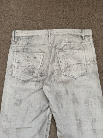 SS10 Dior Homme by Kris Van Assche White Painted Denim Jeans