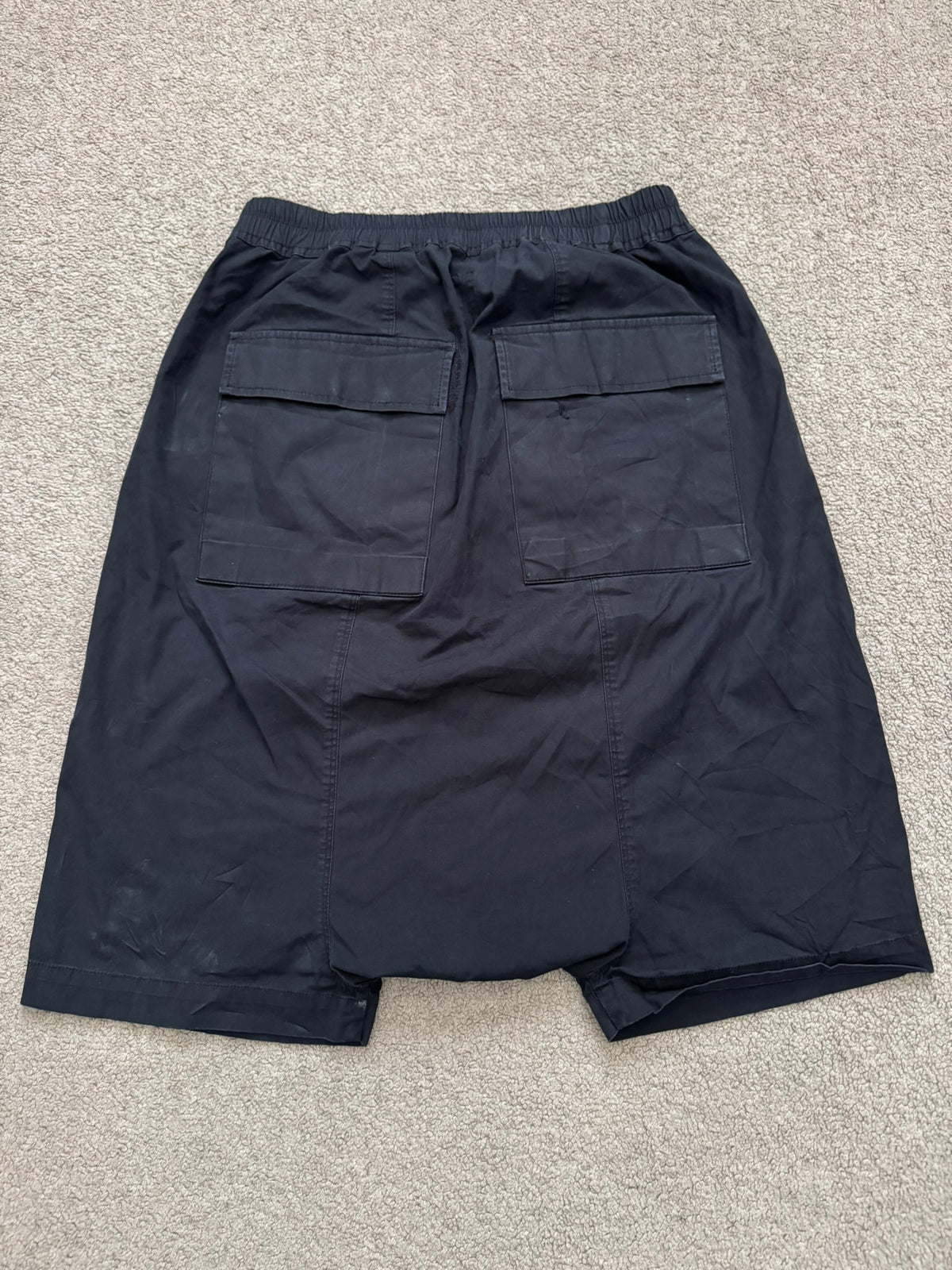 SS15 Rick Owens Mainline "Faun" Black Angel/Lung Pods Shorts