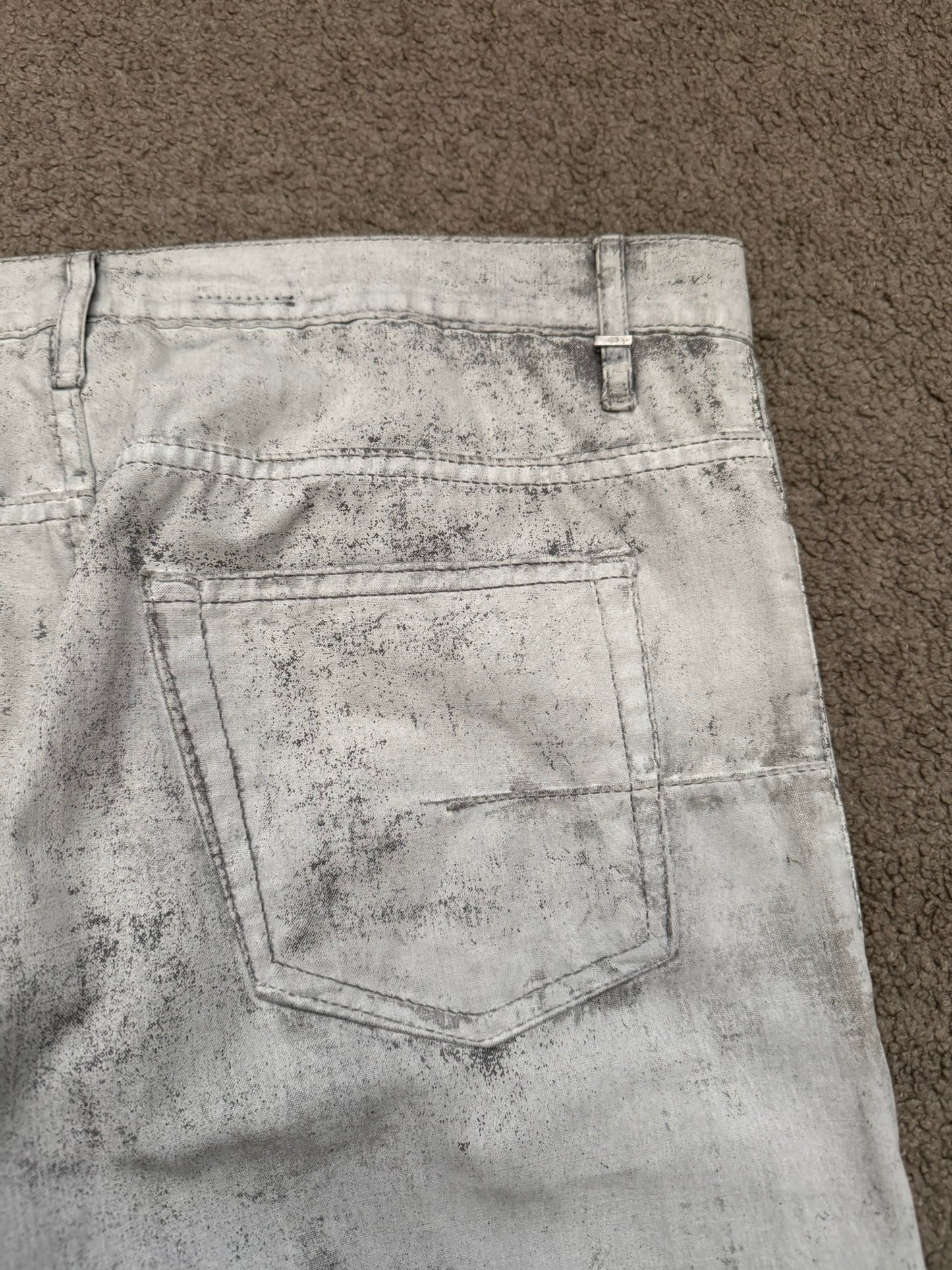 SS10 Dior Homme by Kris Van Assche White Painted Denim Jeans