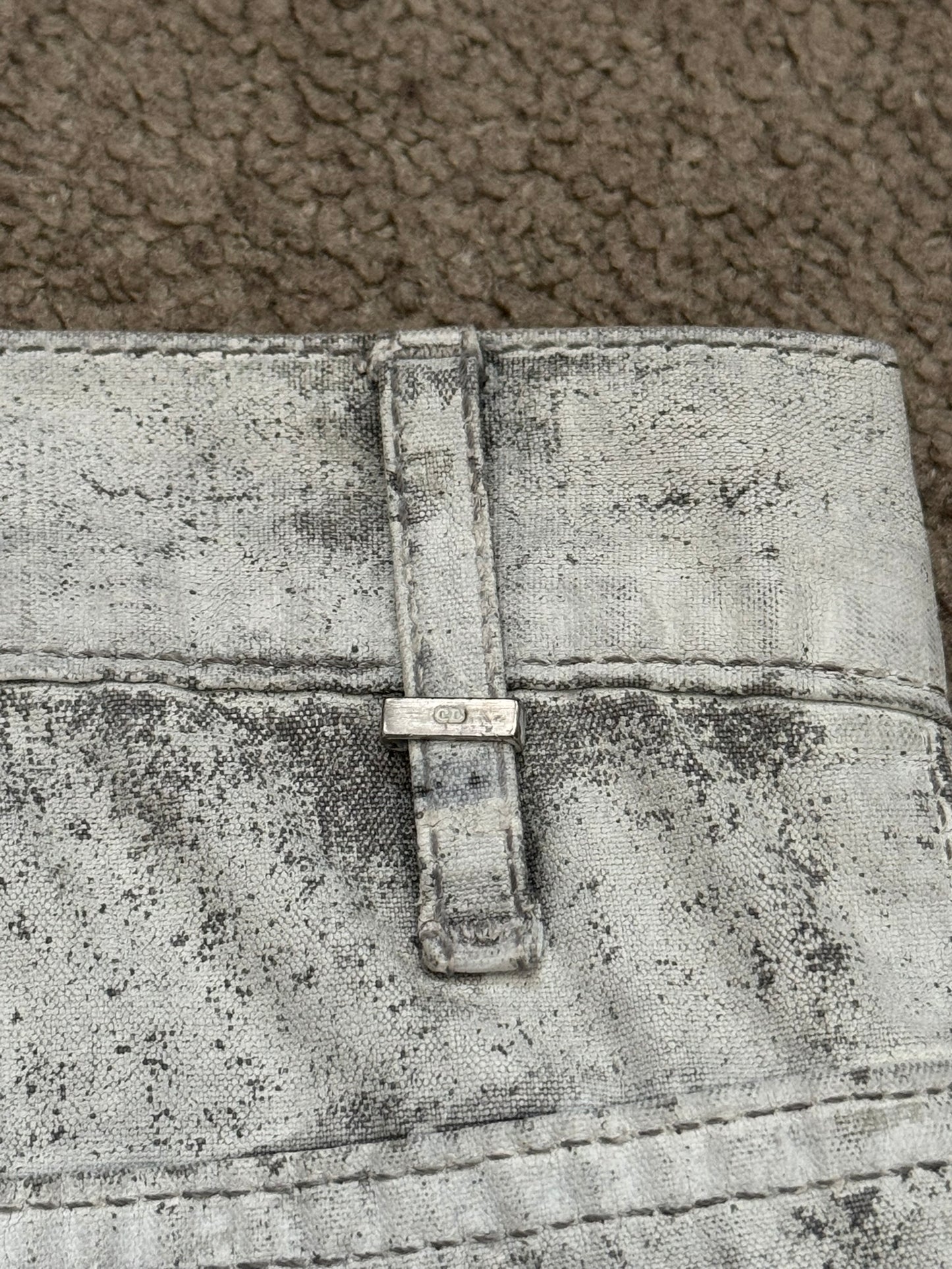 SS10 Dior Homme by Kris Van Assche White Painted Denim Jeans