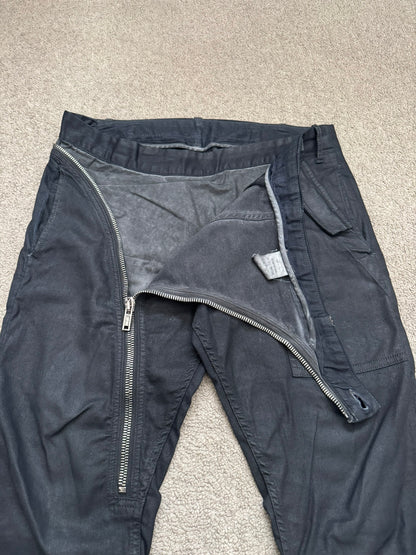 SS14 Rick Owens DRKSHDW "Vicious" Half Layer Waxed Aircut Denim Jeans