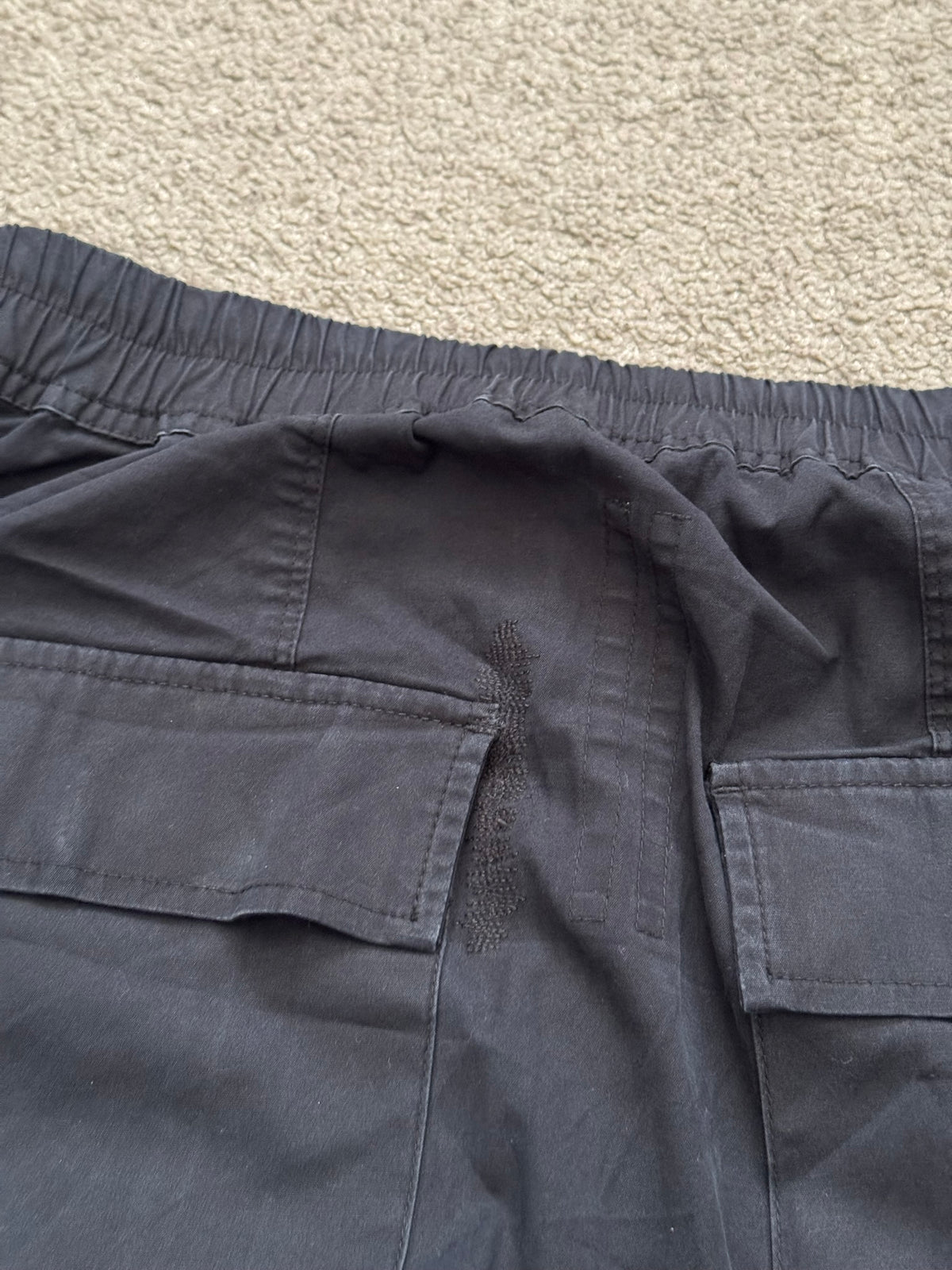 SS15 Rick Owens Mainline "Faun" Black Angel/Lung Pods Shorts