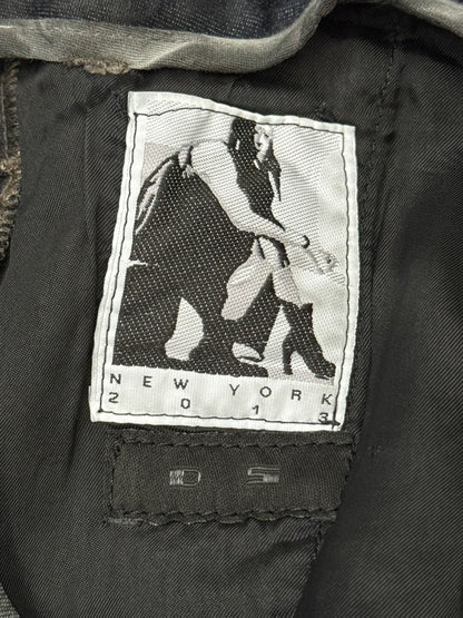 SS14 Rick Owens DRKSHDW "Vicious" Half Layer Waxed Aircut Denim Jeans