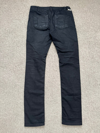 SS14 Rick Owens DRKSHDW "Vicious" Half Layer Waxed Aircut Denim Jeans