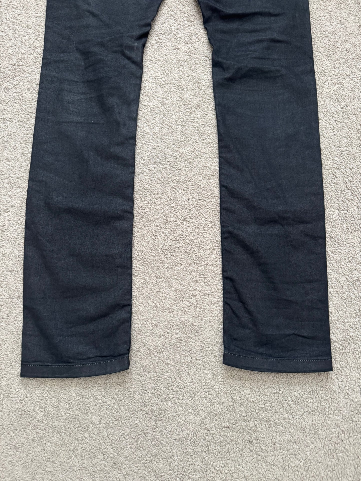 SS14 Rick Owens DRKSHDW "Vicious" Half Layer Waxed Aircut Denim Jeans