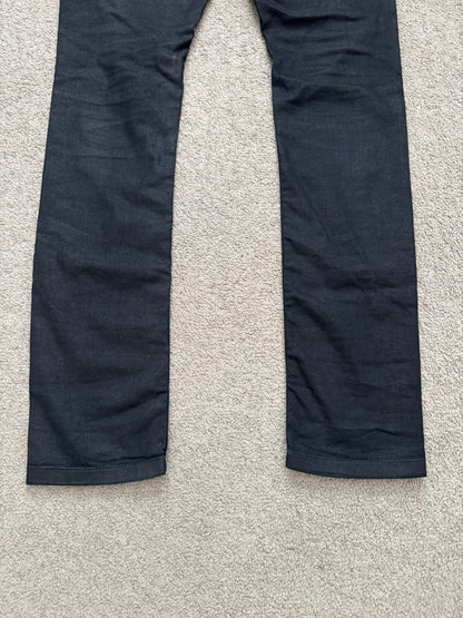 SS14 Rick Owens DRKSHDW "Vicious" Half Layer Waxed Aircut Denim Jeans