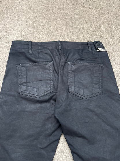 SS14 Rick Owens DRKSHDW "Vicious" Half Layer Waxed Aircut Denim Jeans