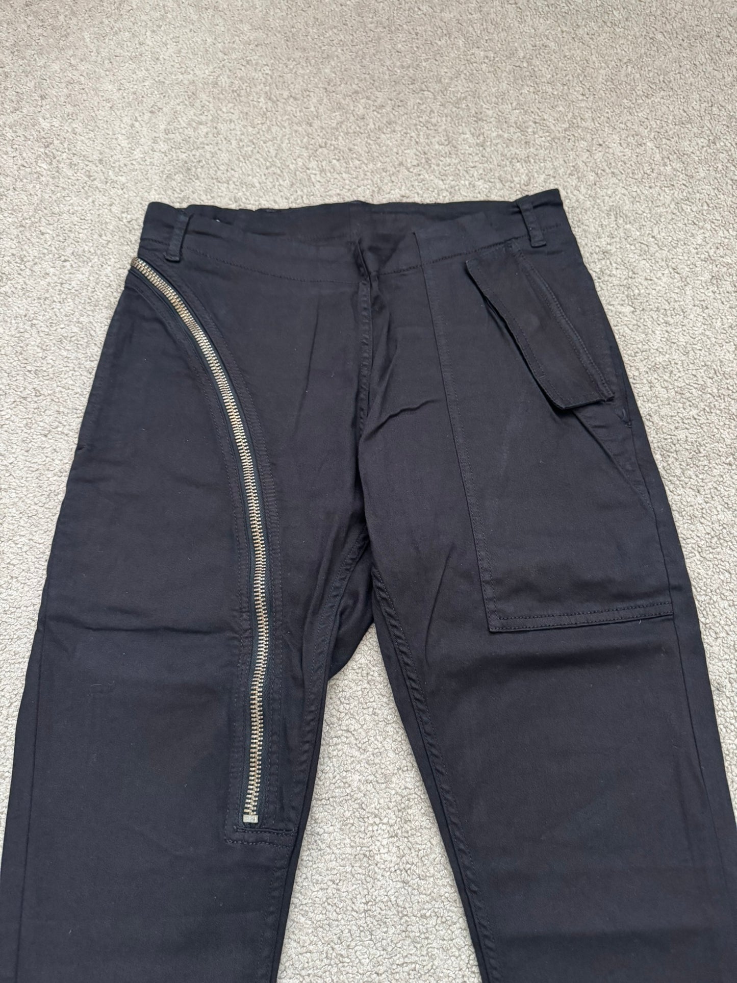 FW14 Rick Owens DRKSHDW "Moody" Black Aircut Denim Jeans