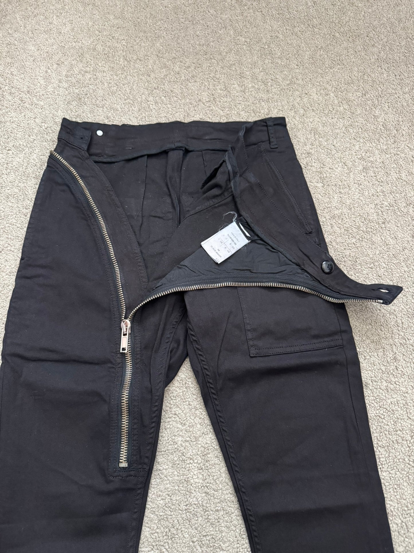 FW14 Rick Owens DRKSHDW "Moody" Black Aircut Denim Jeans