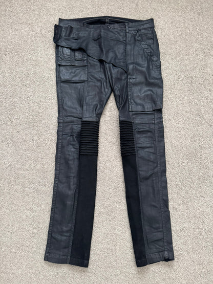 FW13 Rick Owens DRKSHDW Waxed Memphis Biker Denim Jeans