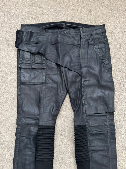 FW13 Rick Owens DRKSHDW Waxed Memphis Biker Denim Jeans