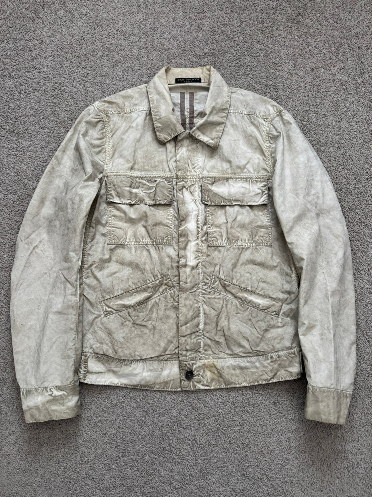 SS09 Rick Owens DRKSHDW "Strutter" Dirty Pearl Poplin Trucker Jacket