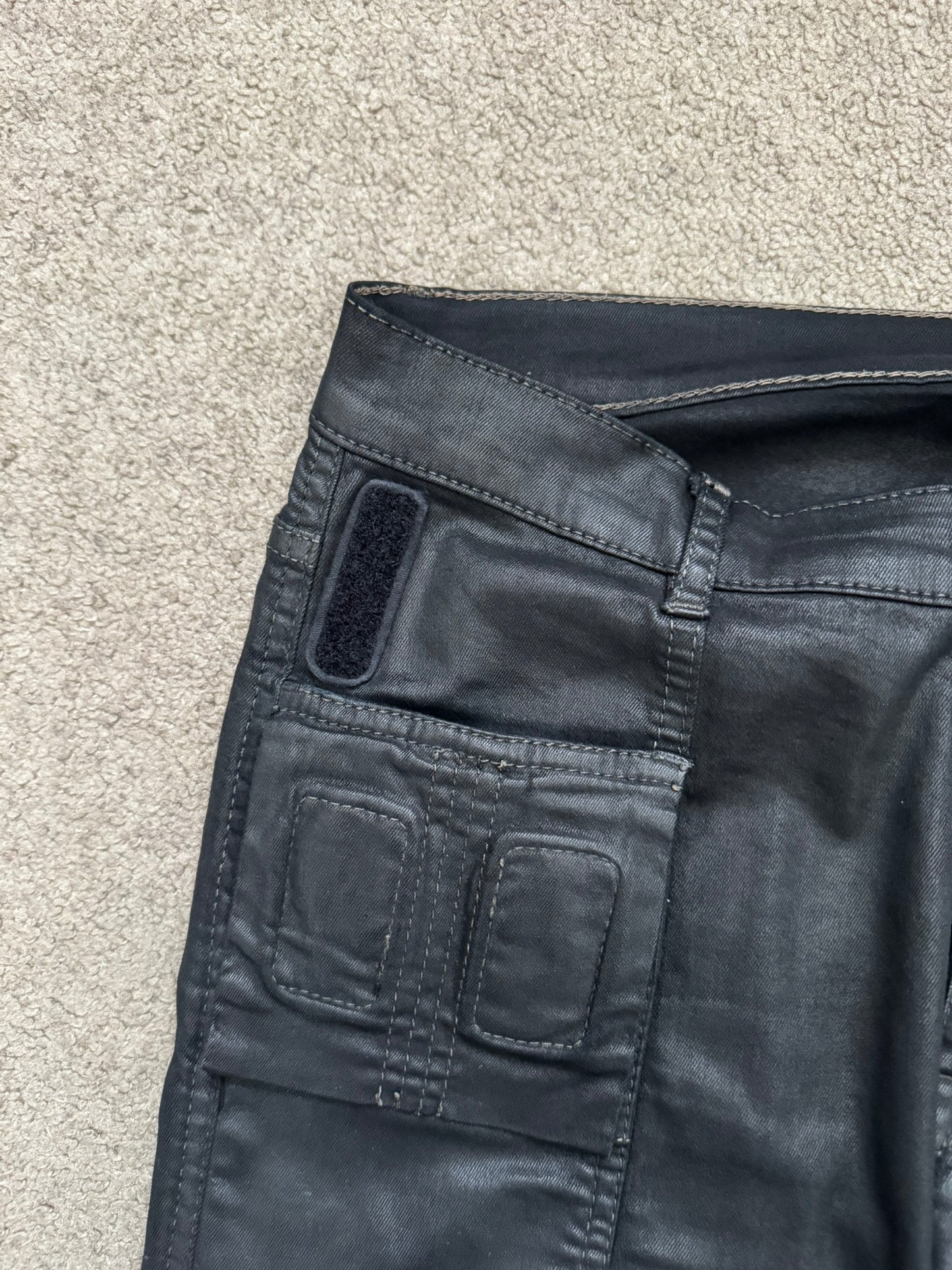 FW13 Rick Owens DRKSHDW Waxed Memphis Biker Denim Jeans