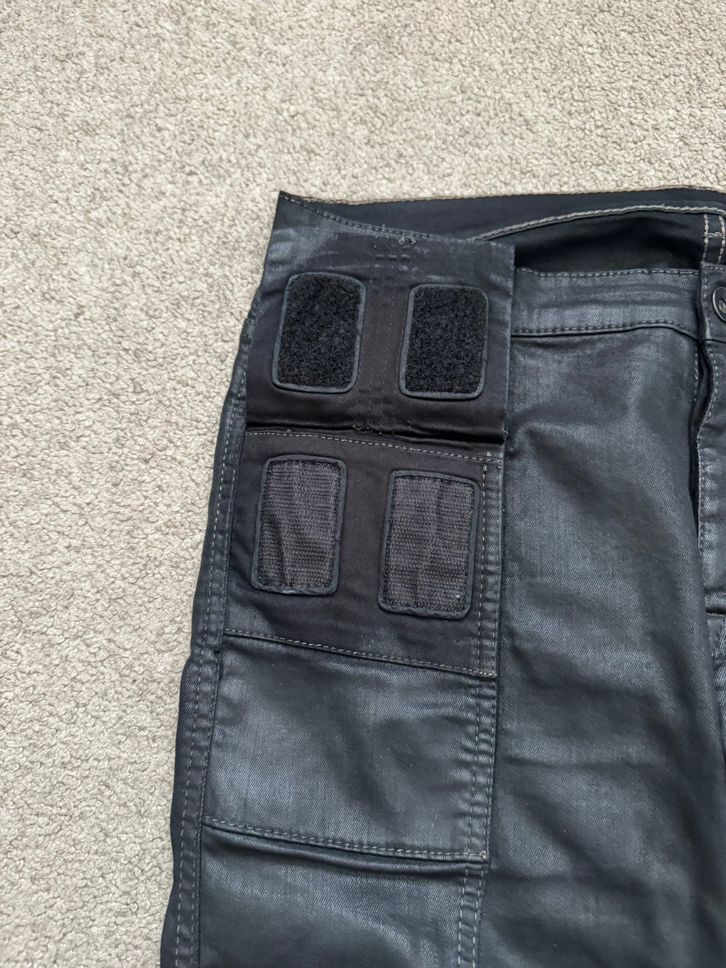FW13 Rick Owens DRKSHDW Waxed Memphis Biker Denim Jeans