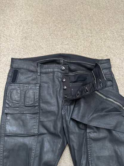 FW13 Rick Owens DRKSHDW Waxed Memphis Biker Denim Jeans