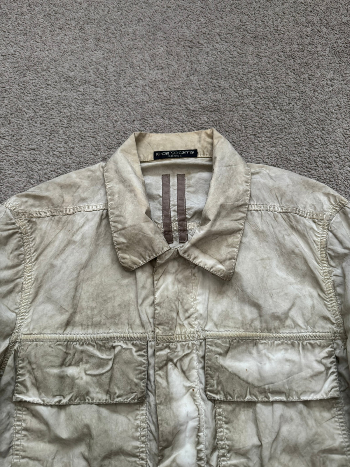 SS09 Rick Owens DRKSHDW "Strutter" Dirty Pearl Poplin Trucker Jacket