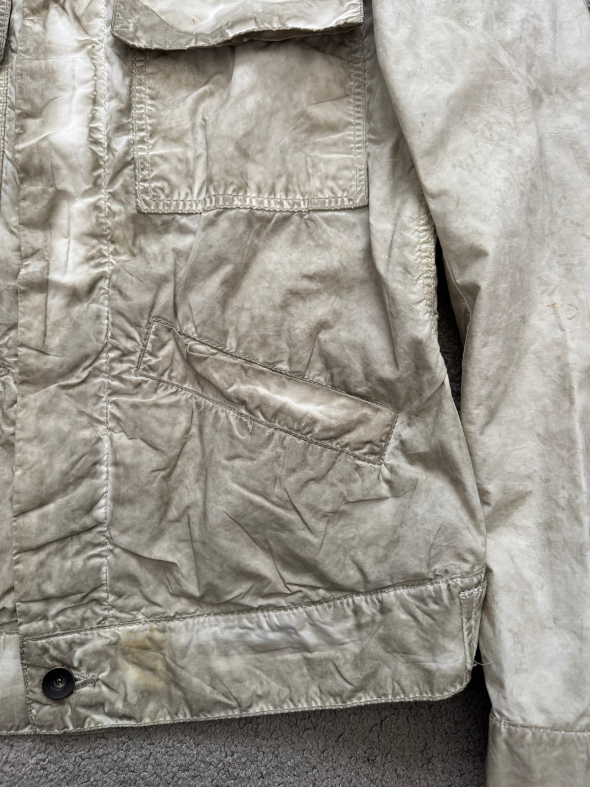 SS09 Rick Owens DRKSHDW "Strutter" Dirty Pearl Poplin Trucker Jacket