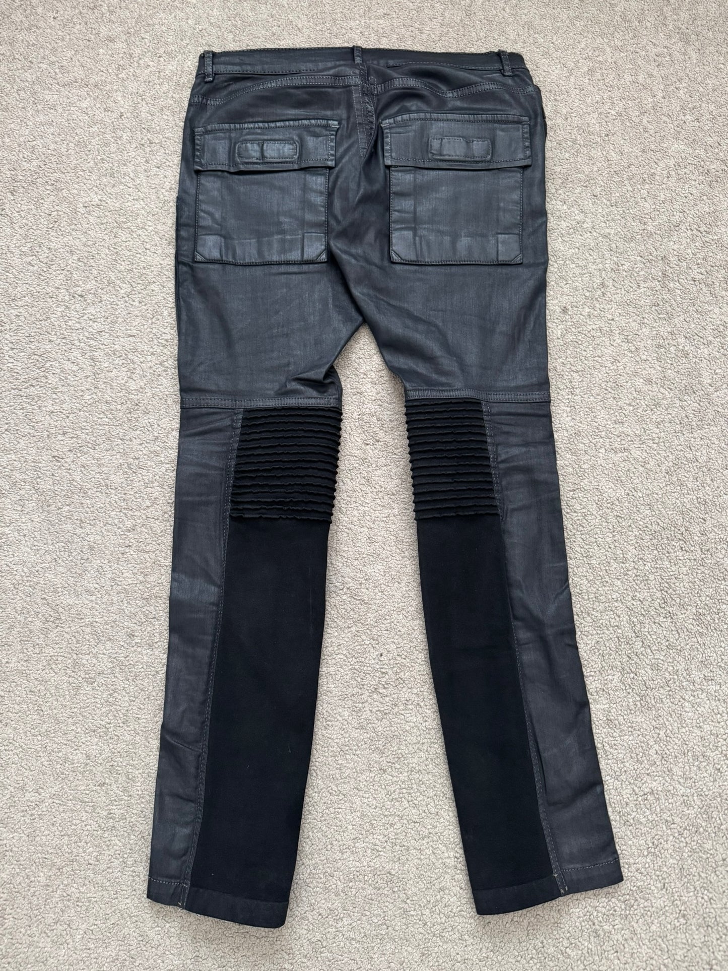 FW13 Rick Owens DRKSHDW Waxed Memphis Biker Denim Jeans