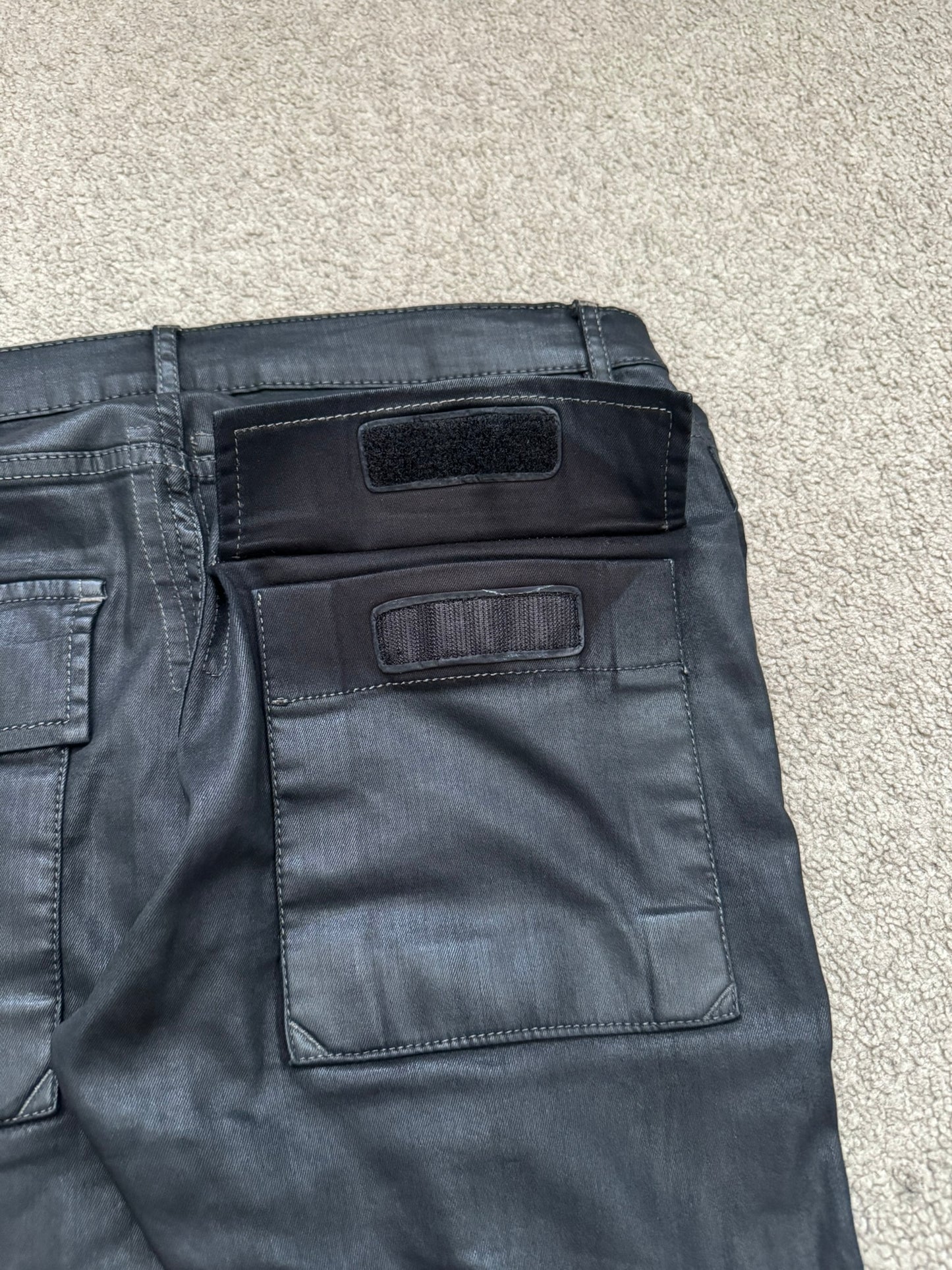 FW13 Rick Owens DRKSHDW Waxed Memphis Biker Denim Jeans