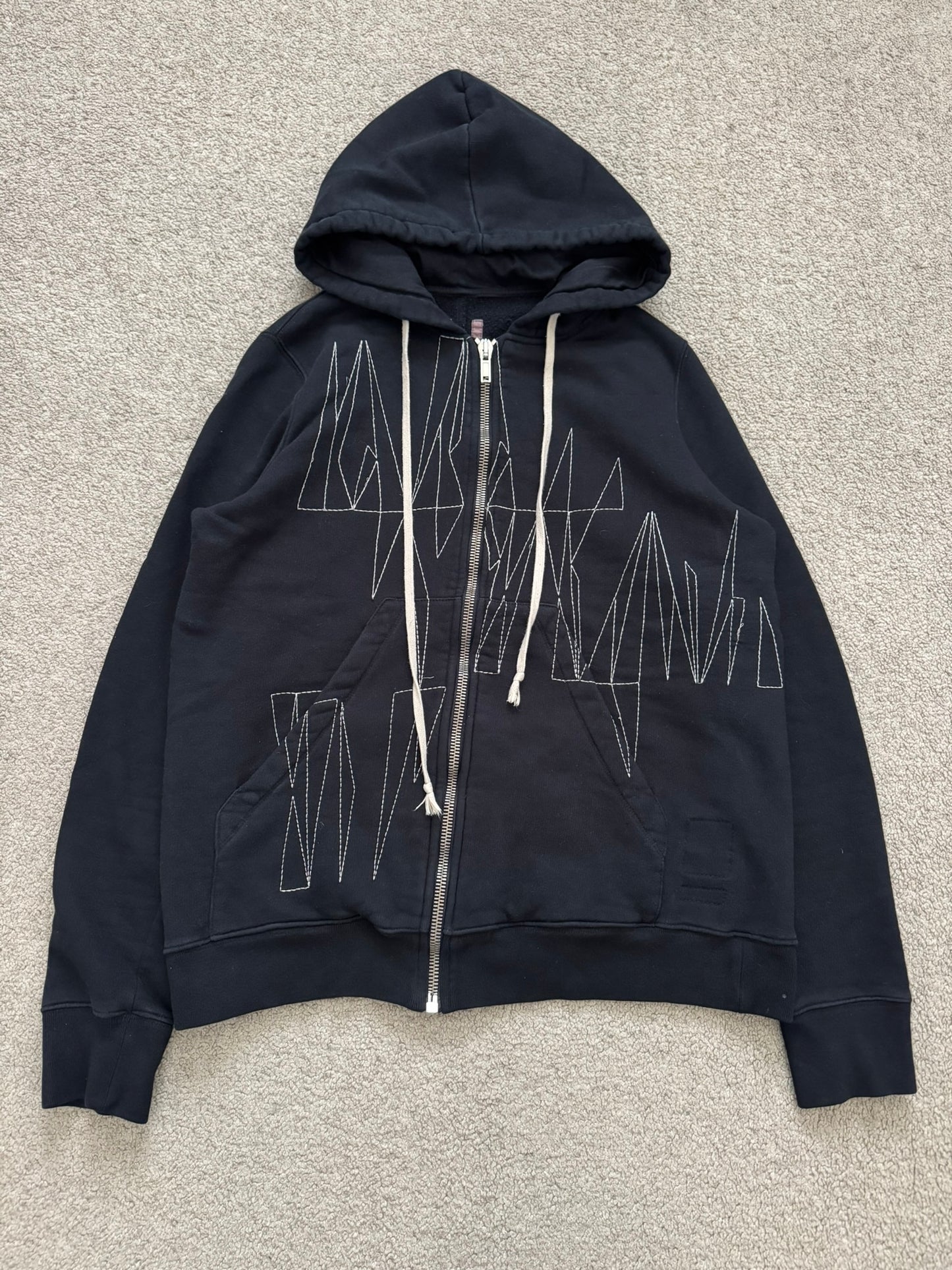 FW15 Rick Owens DRKSHDW Black Felpa Jason Zip Up Hoodie