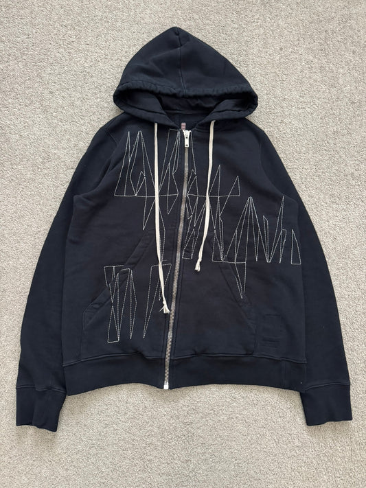 FW15 Rick Owens DRKSHDW Black Felpa Jason Zip Up Hoodie