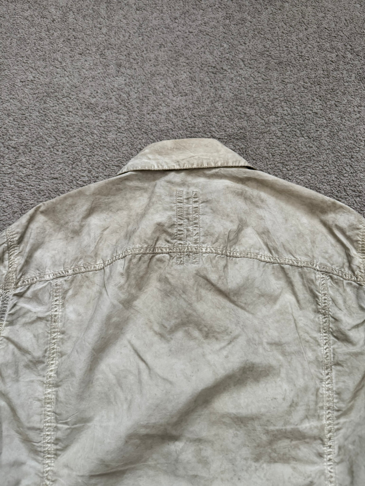 SS09 Rick Owens DRKSHDW "Strutter" Dirty Pearl Poplin Trucker Jacket