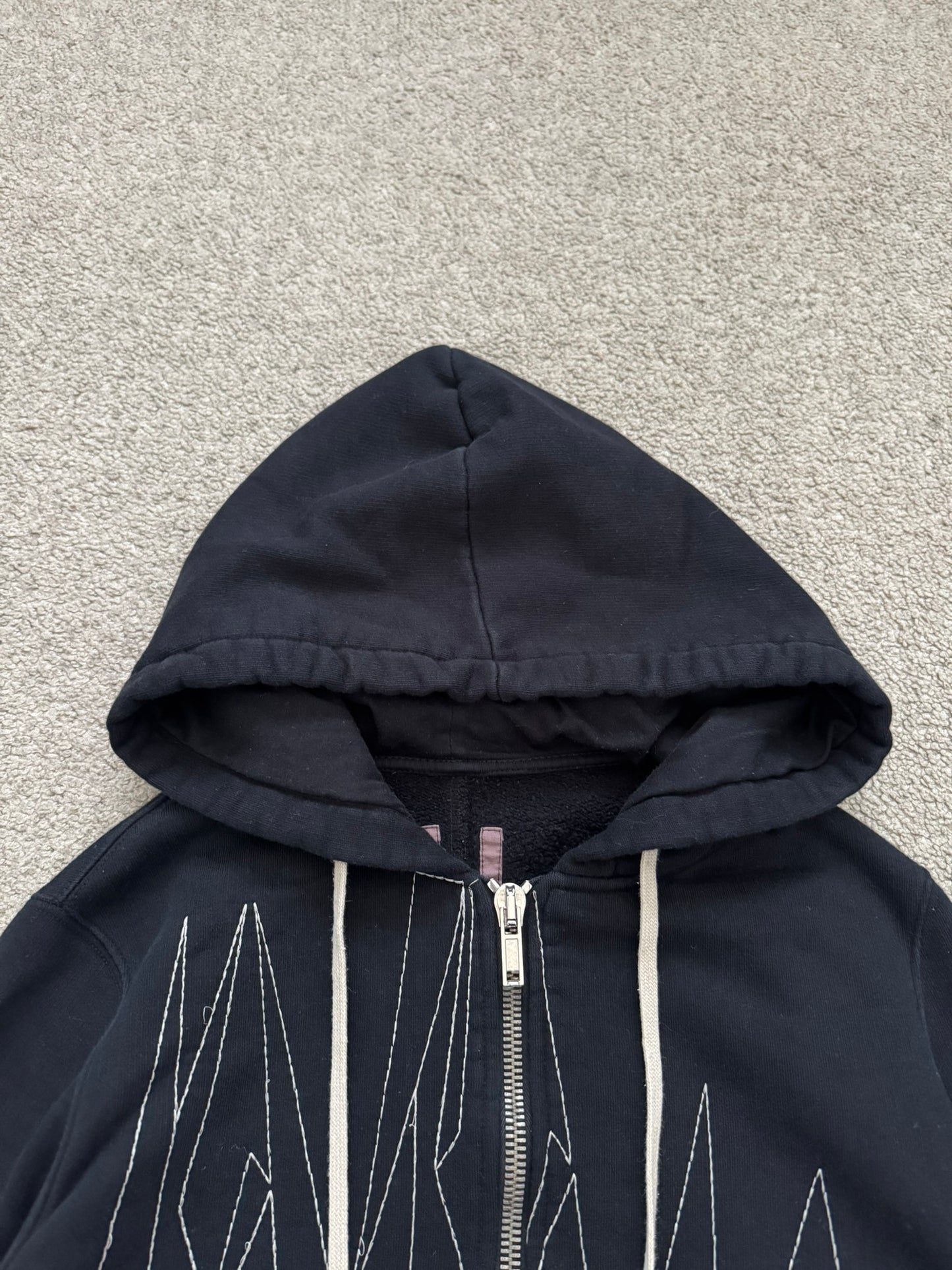 FW15 Rick Owens DRKSHDW Black Felpa Jason Zip Up Hoodie