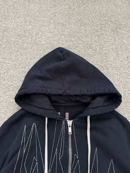 FW15 Rick Owens DRKSHDW Black Felpa Jason Zip Up Hoodie
