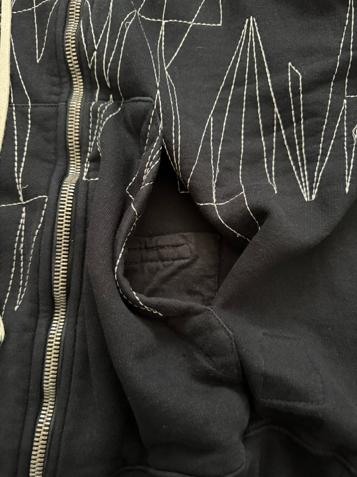 FW15 Rick Owens DRKSHDW Black Felpa Jason Zip Up Hoodie