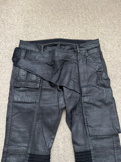 FW13 Rick Owens DRKSHDW Waxed Memphis Biker Denim Jeans