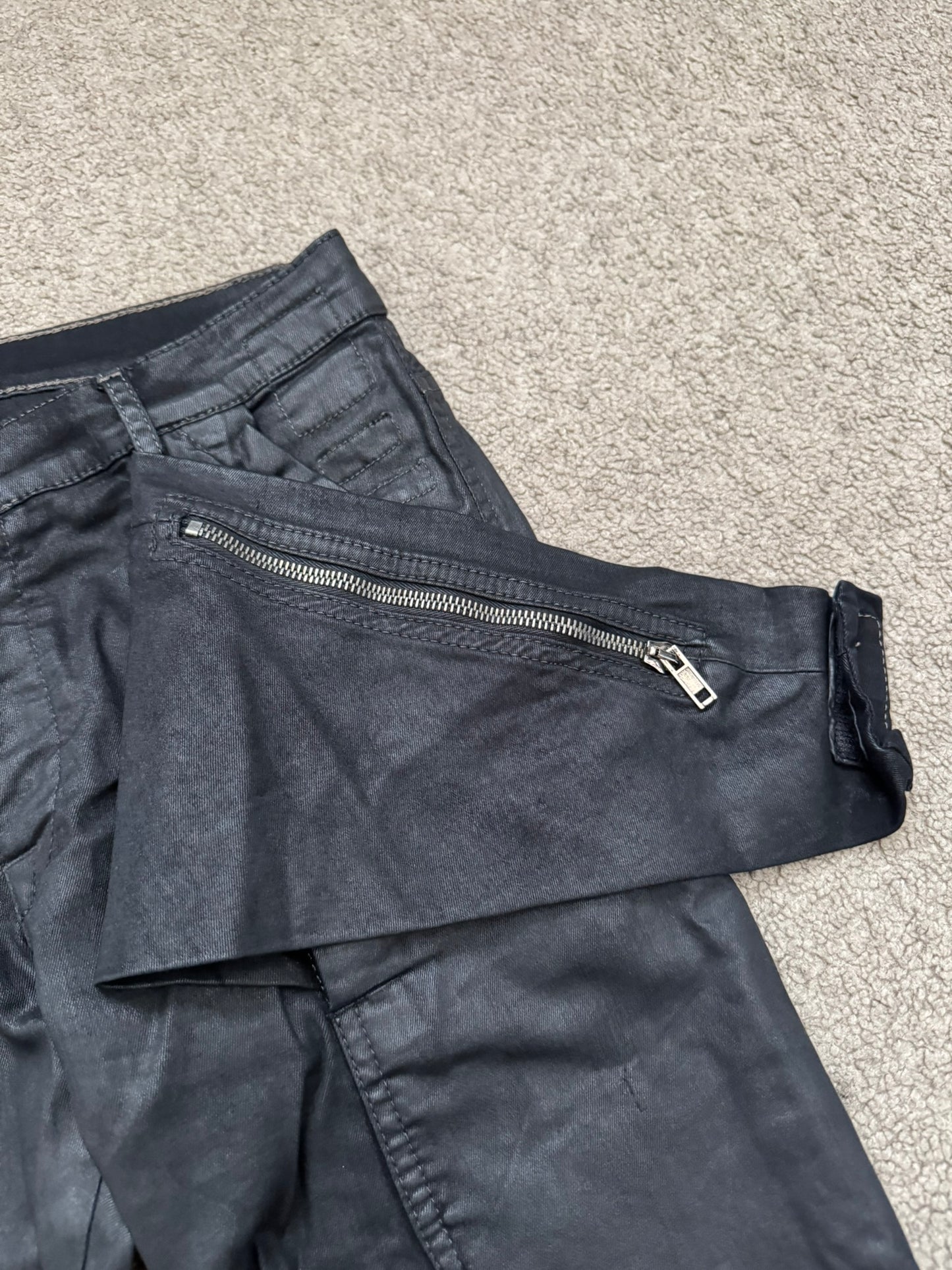 FW13 Rick Owens DRKSHDW Waxed Memphis Biker Denim Jeans